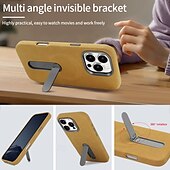 cheap iPhone Cases-Phone Case For iPhone 16 iPhone 16 Pro iPhone 16 Pro Max iPhone 15 iPhone 15 Pro Max Back Cover with Stand Holder Magnetic Shockproof Retro TPU PU Leather
