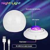 billige Projektorlys-Galaxy Star 3D-projektorlys for soverom 15 farger nattlys med fjernkontroll Aurora-projektor trådløs for barneromsdekor soverom festgave