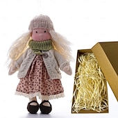preiswerte Puppen-Waldorfpuppe mit Baumwollkörper, Künstlerpuppe, handgefertigte Mini-Anziehpuppe, DIY-Halloween-Geschenkbox, Verpackung, Segen (ausgenommen Kleintierzubehör) für Weihnachtsgeschenke