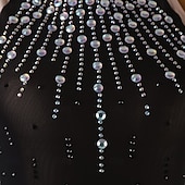 economico Abiti da Pattinaggio Artistico-Abito da pattinaggio artistico Per donna Ragazze Pattinaggio sul ghiaccio Vestito Nero Patchwork Rete Alta elasticità Allenamento Competizione Vestiti da pattinaggio sul ghiaccio Classico Cristallo