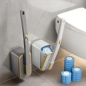levne Koupelnové pomůcky-Nástěnná inovativní sada toaletních kartáčů s 36 dílnými náhradními hlavicemi, dlouhá rukojeť, jednorázový čistič koupelny, závěsný čistič toalet, hygienický čisticí kartáč na toalety a do domácnosti