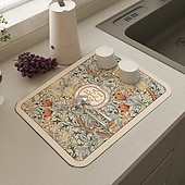 economico Utensili e gadget da cucina-Tappetino drenante in stile fantasy, tappetino per asciugatura da cucina in terra di diatomee, vassoio assorbente per piatti, tazze, macchine da caffè, protezione superficiale ad asciugatura rapida