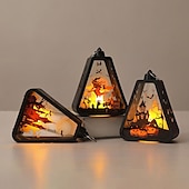 economico Halloween al chiuso-1 lanterna luminosa elettronica a LED portatile per Halloween, per interni ed esterni, per feste, castello, strega, atmosfera decorativa