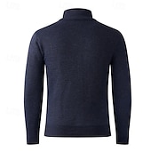 baratos suéter cardigã masculino-Homens Sueter Cardigan Suéter Cortado Suéter com zíper Suéter de malha Estriado Tricotar Tops regulares Tosão Tecido Colarinho Chinês Moda Clássico Férias Roupa Diária Roupa Outono Inverno Vermelho