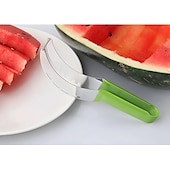 billige Kjøkkenutstyr og -redskap-Rustfri vannmelonskiver hurtig fruktkutterverktøy multifunksjonell vannmelonkniv i rustfritt stål melonskjærer fruktdeler kjøkkenutstyr for cantaloupe honningdegg ananas