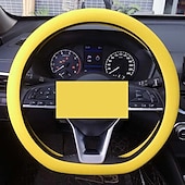 abordables Servicio de Vehículo-Funda de silicona para volante de coche, moderna, antideslizante, suave, ajustada, universal, para todas las estaciones, cómoda, resistente al desgaste, funda flexible para el mango.