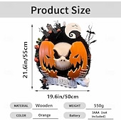 お買い得  ハロウィンのリースとフラワー装飾-ハロウィーンの悪夢のようなカボチャのリース、恐ろしいカボチャのコウモリと墓地のガーランドの装飾、屋内、屋外、壁、クローゼット、フェンス、窓、農家用