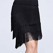 preiswerte Kleidung für lateinamerikanische Tänze-Damenhose mit Paillettenfransen für den Lateintanz – lange Hose mit weitem Bein für Gesellschaftstanz/Standard, Jitterbug &amp;Square Dance-Aufführung/Übung