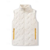 economico Gilet-Per uomo Gilet imbottito Gilet termico Senza Maniche Gilet Esterno Calore Termico Inverno Cerniera Tasca Poliestere Nero Bianco Caccia Pesca Arrampicata