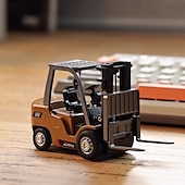 preiswerte Parteibevorzugung-1/64 RC-Gabelstapler-Spielzeug, 7-Kanal-2-Modus-Mini-Fernbedienungs-Gabelstapler mit wiederaufladbarer Batterie, 2-in-1-transformierbare Hubgabel &amp;Haken mit Lichtern &amp;Geräusche für Erwachsene, Kinder,