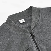 tanie Casualowe kurtki-Męskie Kurtka zimowa Kurtka polarowa Zwykła kurtka Kurtka uniwersytecka Urlop Codzienny Keep Warm Kieszeń Polar Jesień Zima Równina Moda Moda miejska Kołnierz stawiany Regularny Czarny Czerwony