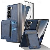 お買い得  サムスン用ケース-電話 ケース 用途 サムスンのギャラクシー Zフォールド7 Zフォールド6 Z Fold 5 Z Fold 4 Z Fold 3 磁気吸着ケース ウォレットカードケース 磁石バックル 全身保護 耐衝撃 レトロ風 PC PUレザー