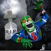 olcso Halloween szabadtéren-halloween felfújható sírkő kültéri dekorációk, a halottak napja felrobbantó udvari dekoráció beépített LED-es lámpával gyepre, otthonra, dia de los muertos partira, beltéri és kültéri