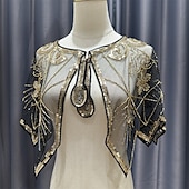 billige bryllup gjesteomslag-Kvinne wrap elegant solbeskyttelse kort erme blonde bryllupswraps med paljetter bryllup sommer