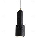 economico Luci a sospensione-Lampada a sospensione cilindrica in pietra naturale, altezza 26 cm, luce bianca calda/bianca, GU10, lavello isola cucina nero verde bianco dimmerabile, per sala da pranzo camera da letto bar