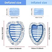 cheap Kiddie Pools-1pc Heart-Shaped Inflatable Pool Lounger with Cushion &amp; Cup Holder - Durable PVC Waterproof Floating Bed for Summer Beach &amp; Pool Parties Hydroponic Systems and Water Entertainment Relaxation