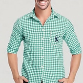 economico Camicie bavaresi-Oktoberfest Camicia in pelle di daino Quadri Stampa di cervo Bavarese Tedesco Prati Per uomo Carnevale Festa della birra Panno in stile tradizionale