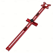 abordables Bricolage-Fraiseuse à bois multifonctionnelle 3 en 1 avec pince en aluminium - outil de coupe et de fraisage circulaire de précision avec support de rainure réglable, base rouge et rail en acrylique transparent