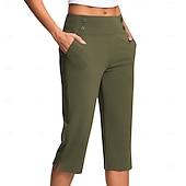 billige Vanlige leggings-Dame Bukser Fritid Treningsklær Kalv lengde Naturlig عادي Sidelommer Delt comfy Pustende Yoga- og dansesko Fritid / hverdag Sjøblå Svart Hvit Rosa Vår Høst Normal