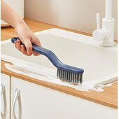 cheap Cleaning Supplies-Multifunctional Floor Seam Brush Bathroom Kitchen Crevice Cleaning Tool with Stiff Bristles for Tile Gaps Window Tracks Grout Corners and Narrow Hard-to-Reach Areas