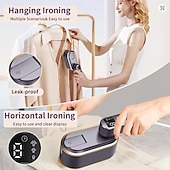 cheap Household Appliances-Handheld Hanging Ironing Machine Folding Three-speed Digital Display Steam Ironing Machine for Household Small Portable Travel Iron