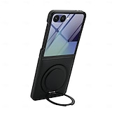 abordables Coques Samsung-téléphone Coque Pour Samsung Galaxy Z Flip 7 Z Flip 6 Z Flip 5 Z Flip 4 Z Flip 3 Coque Arrière Supporte la Charge Sans Fil Support Antichoc Rétro TPU faux cuir