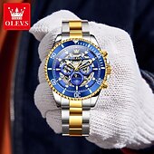 abordables Montres à quartz-OLEVS Hommes Montre à quartz Créatif Mode Décontracté Montre-bracelet Remontage automatique Phase de Lune Lumineux IMPERMÉABLE Acier Suivre