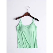 billige Enkel tank topp-Dame Camisole Tank Top Helfarge Daglig Fritid Ermeløs Med stropper Vanlige topper Daglig Svart Hvit Rosa Lilla Fuksia Sommer