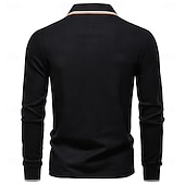 abordables Polo Élite para Hombres-Hombre Polo Trabajo Negocio Cuello Vuelto Manga Larga Ocio Cómodo Plano Bloque de Color Puro Todas las Temporadas Ajuste regular Rojo rubí Negro Blanco Azul Marino Oscuro Gris claro Verde Ejército