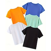 billiga Pojkens 3D Sporter &amp; Spel-Pojkar 3D Tecknat T-shirt Kortärmad Sommar Vår Mode Grundläggande Barn 4-12 år Rund hals Utomhus Ledigt Dagligen Normal