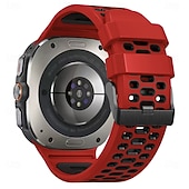 halpa Samsungin kellon rannekkeet-Kellon ranneke varten Samsung Galaxy Katso Ultra Ruostumaton teräs Silikoni Korvaus Hihna Kaksisävyinen Säädettävä Ruostumattomasta teräksestä valmistettu solki Urheiluhihna Ranneke