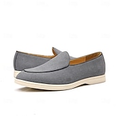 abordables Zapatillas sin cordones y mocasines de hombre-Mocasines sin cordones de ante color tostado para hombre: zapatos casuales livianos para uso diario en la oficina, para ir al trabajo y para el fin de semana.