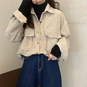 voordelige Dames eenvoudige tops-Damesoverhemd effen kleur elegant vintage dagelijks lange mouw bisschopsmouw overhemd kraag lange tops werk dagelijks uitgaan roze bruin abrikoos lente herfst winter lente, herfst, winter