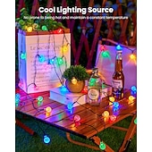 preiswerte Lichterketten für Partys-Solar Glühbirnen Lichterkette Außen 50 LEDs 7m Kristallball Solarlicht 6.5m 30 LEDs Außen IP65 wasserdicht 8 Modelle Lichterkette Feenlampen Solar Garten Girlanden Dekoration