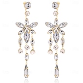 abordables Boucles d&#039;oreilles-Femmes Boucles d&#039;oreilles clous Frange à pompons Papillon Précieux Élégant Mode Diamant Imitation Des boucles d&#039;oreilles Bijoux Argent / Doré Pour Mariage Soirée Festival 1 Paire