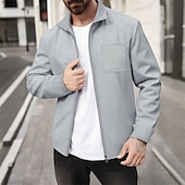 abordables Vestes Décontractées-Homme Veste Légère Veste gaufrée Veste Décontractée Vacances Quotidien Respirant Avec Poches Printemps Automne Uni Mode Classique Revers Régulier Noir Blanche Vin Vert foncé Kaki Veste