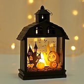 levne Halloween v interiéru-1 ks 14,5 * 9,9 cm halloweenská LED elektronická svíčka, větrná lucerna, dýně, čarodějnice, lebka, strašák, vnitřní a venkovní restaurace, ložnice, halloweenská festivalová atmosféra, dekorativní