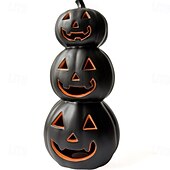 economico Halloween-lanterna di zucca di Halloween in bianco e nero, interruttore automatico, giardino a led, paradiso, ornamento atmosferico creativo e luminoso