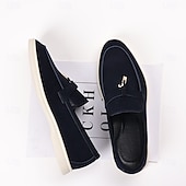 Brune herreloafers i semsket skinn med metalldetaljer – komfortable, casual businesssko til jobb, middager og høstantrekk billige Slip-ons og loafers til herrer-Brune herreloafers i semsket skinn med metalldetaljer – komfortable, casual businesssko til jobb, middager og høstantrekk