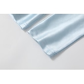 Χαμηλού Κόστους Επίσημες Μπλούζες-Γυναικεία Κομψή Φιλάρεσκος Σατέν Μπλούζα Ντυτές μπλούζες Σκέτο Καθημερινά Στυλάτο Βασικό Μακρυμάνικο Κολάρο Πουκαμίσου Κανονικά μπλουζάκια Καθημερινά Δουλειά Αργίες Θαλασσί Μαύρο Χακί Άνοιξη Φθινόπωρο