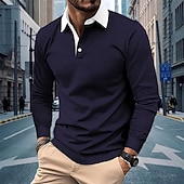 cheap Men&#039;s Classic Polo-Men&#039;s Golf Shirt Golf Polos Shirts Work Casual Lapel Short Sleeve Basic Modern Color Block Patchwork Buttons Spring Fall Regular Fit Black Navy Blue Coffee Gray Golf Shirt