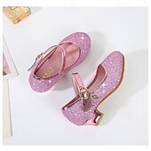 preiswerte Prinzessinnenschuhe für Kinder-Blaue Glitzer-Prinzessinnen-Abendschuhe für Mädchen, niedriger Absatz mit Mond-Stern-Anhänger, funkelnde Strass-Party-Schuhe für Geburtstage