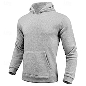 economico Felpa con cappuccio in pile-Per uomo Felpa con cappuccio Maglione Felpa con cappuccio in pile Felpa con cappuccio foderata in pile Nero Bianco Giallo Rosa Rosso Con Cappuccio Semplice Tasca Sport &amp; Outdoor Casuale Quotidiano