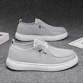 economico Scarpe Casual con Lacci-Per uomo Scarpe Casual Camminata Casual Tessuto Confortevole Antiscivolo Traspirante Allacciatura Nero Bianco Grigio Primavera Autunno Inverno