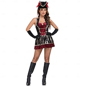 abordables Disfraces de mujer-Corsarios del Mar Caribe Pirata gorrión Vestidos Accesorios Disfraz Película de aventuras Cosplay for Mujer Adultos Víspera de Todos los Santos Carnaval Rendimiento Mascarada