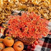 cheap Thanksgiving &amp; Fall Decoration-12 Bundles Fall Faux Mums for Outdoor Planters Artificial Fake Mums Fall Decorations for Outdoors Home Fall Autumn Faux Silk Flowers Plants Look Real UV Resistant for Outside Home Porch Patio