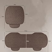 baratos Capas para bancos de automóveis-Capa universal para assento de carro em linho, 3 peças, tecido respirável, protetor de almofada para assento dianteiro e traseiro, acessórios para interior de carro masculino