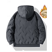 billiga Pojkars dunjacka och parka-Barn Pojkar Hoodiejacka Pufferjacka Ytterkläder Ensfärgat Långärmad Dragkedja Ficka Täcka Utomhus Dagligen Svart Grå Vinter 4 år +