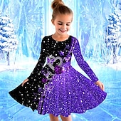 preiswerte 3D Shining Vision Kleid-Mädchen&#039; 3D Schmetterling Kleid Langarm Sommer Frühling Urlaub Täglich Ferien Prinzessin Schön Süß Kinder 4-12 Jahre Freizeitkleid A Linie Kleid Knielang Normale Passform