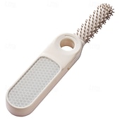 preiswerte Reinigungsmittel-2-in-1-Nano-Glasfuß &amp;Fußfeile zum Entfernen von Peelings &amp;Massagebürste mit ergonomischem Griff, langlebiger Kunststoff, manueller Rasierer in Hellbeige für glatte Füße, Hände, Ellbogen und Knie